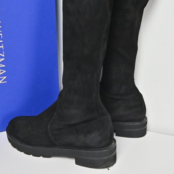 Stuart Weitzman Lowland Lift Jocey Over-the-Knee Suede Tall Black Boot US10 UK8 - Picture 14 of 16